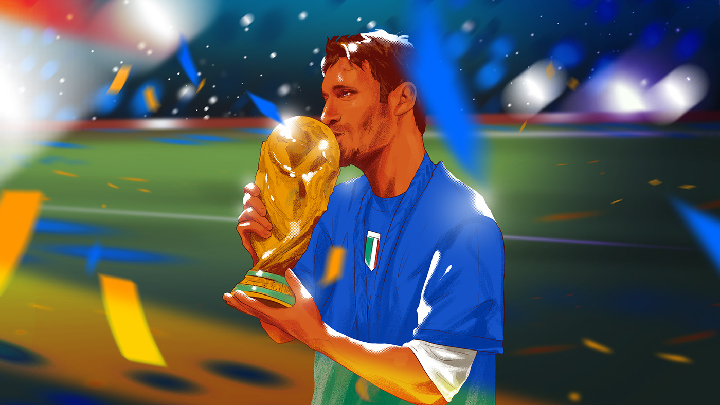 totti roma Italy soccer football sports digital illustration