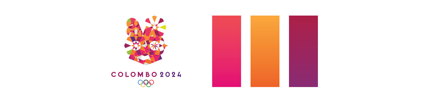 olympic branding  sports wayfinding identity graphic design Sri lanka Colombo 2024 Preshky