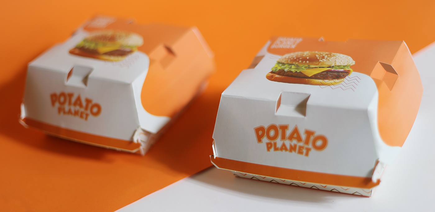 Packaging design orange burgerbox burger box ArtDirection farag imohamedfarag