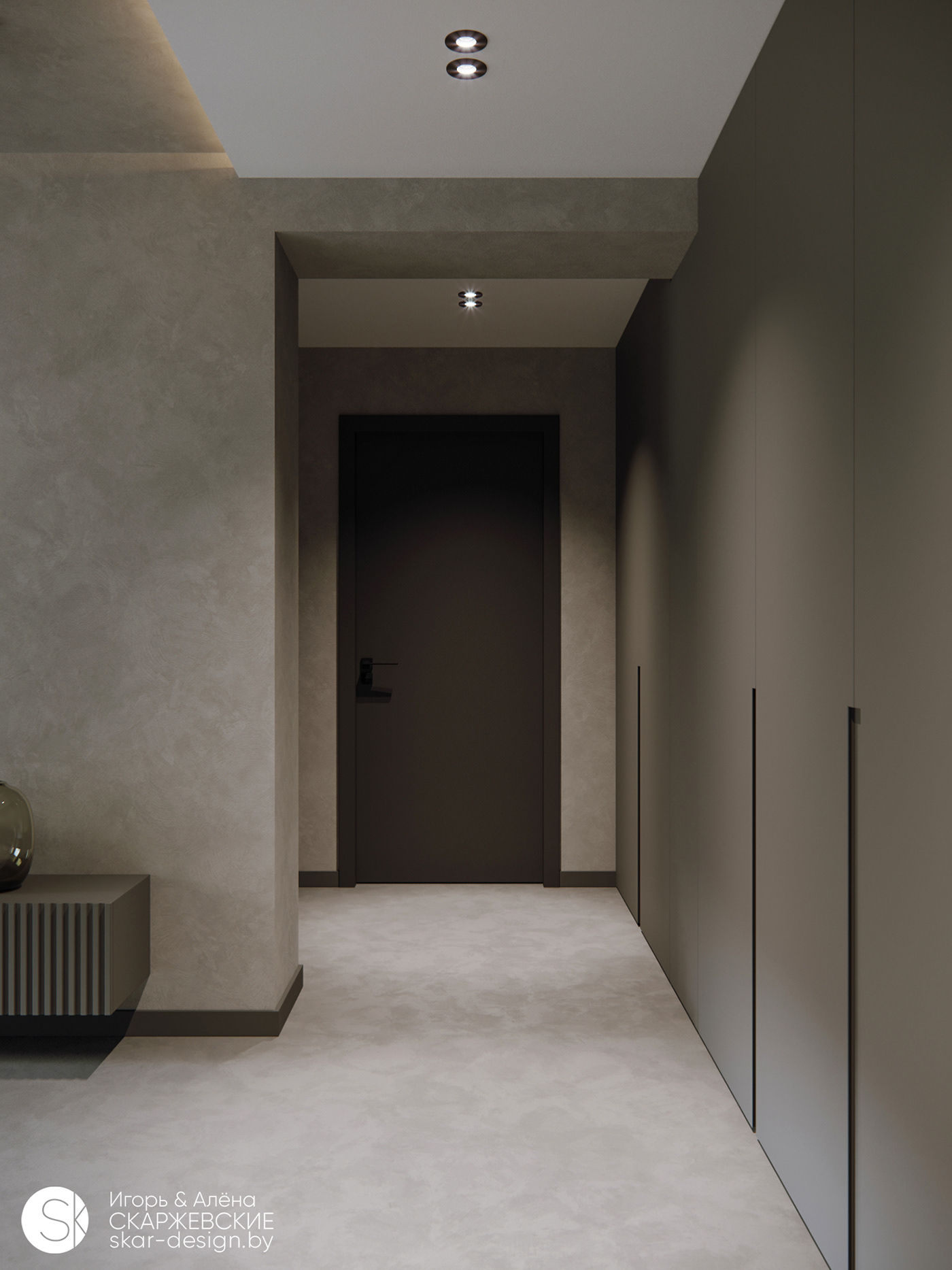 3ds max apartment corona coronarenderer dark design flat Interior Minimalism minsk