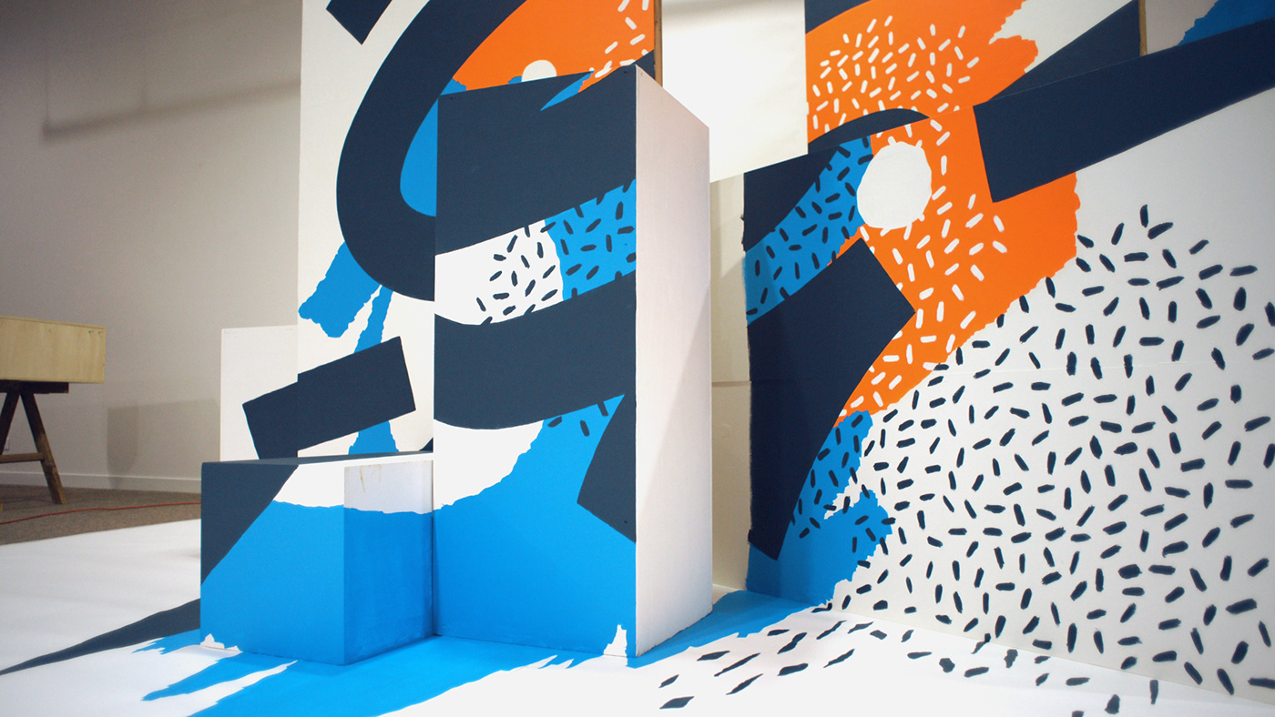 abstract anamorphose anamorphosis graphic graphic design  installation Mural mural paintaing Mural Painting