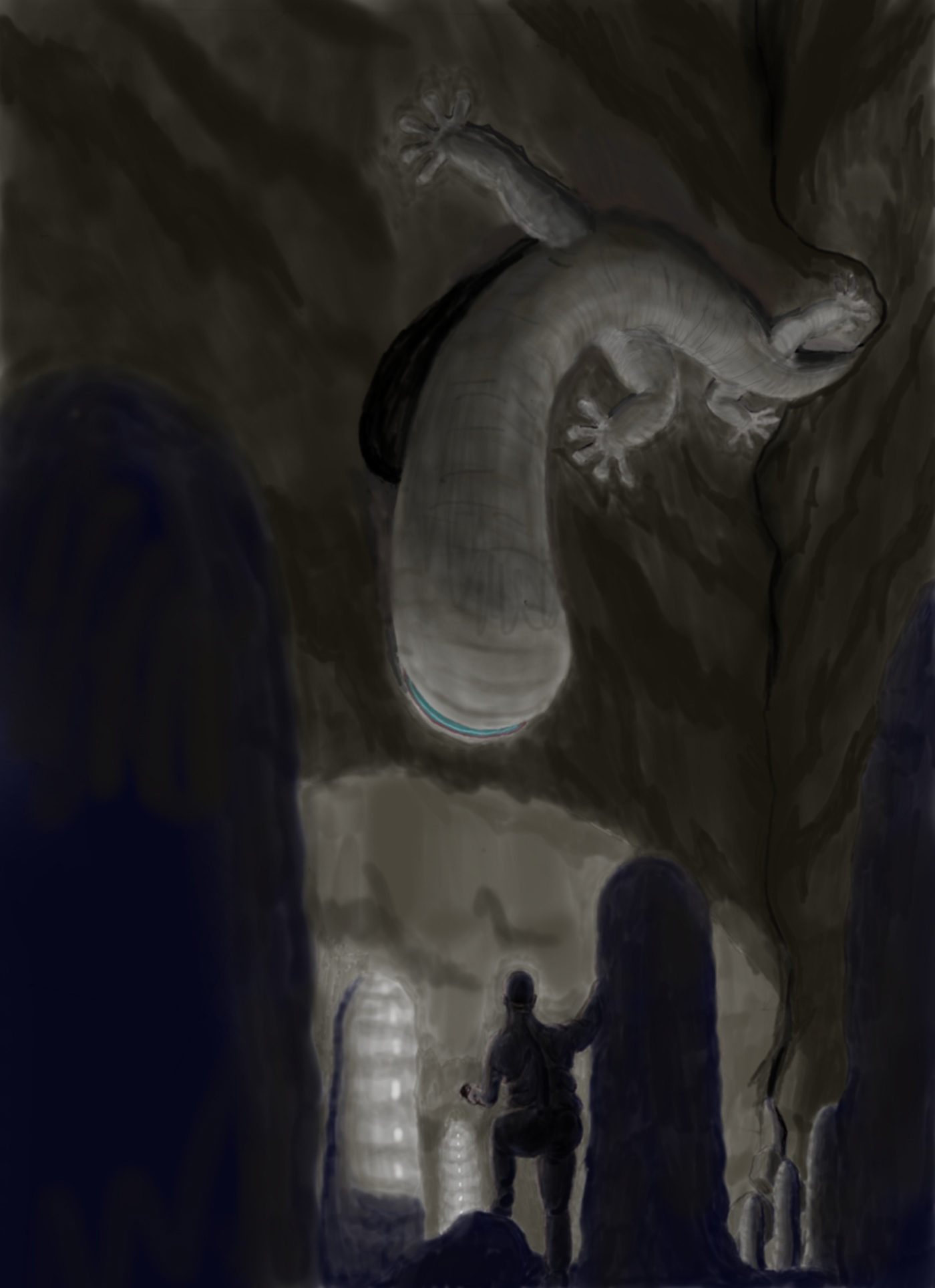 cavern creature monster concept art Creature Design Digital Art  digital painting sketch