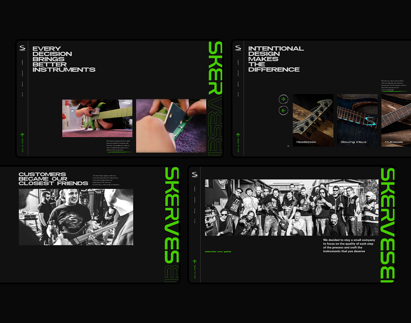 bass custom shop guitar interaction process skervesen StyleScape UI ux Web Design 
