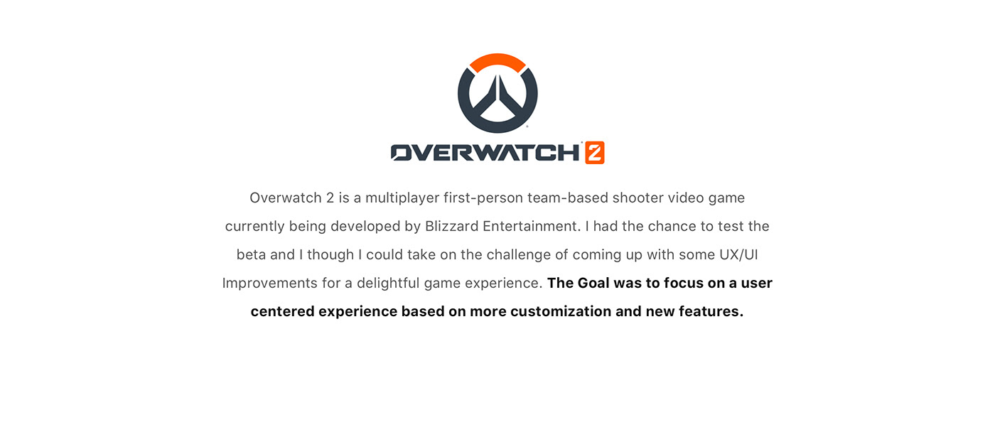 concept game design  overwatch  overwatch 2 product design  UI UI/UX ux user experience user interface