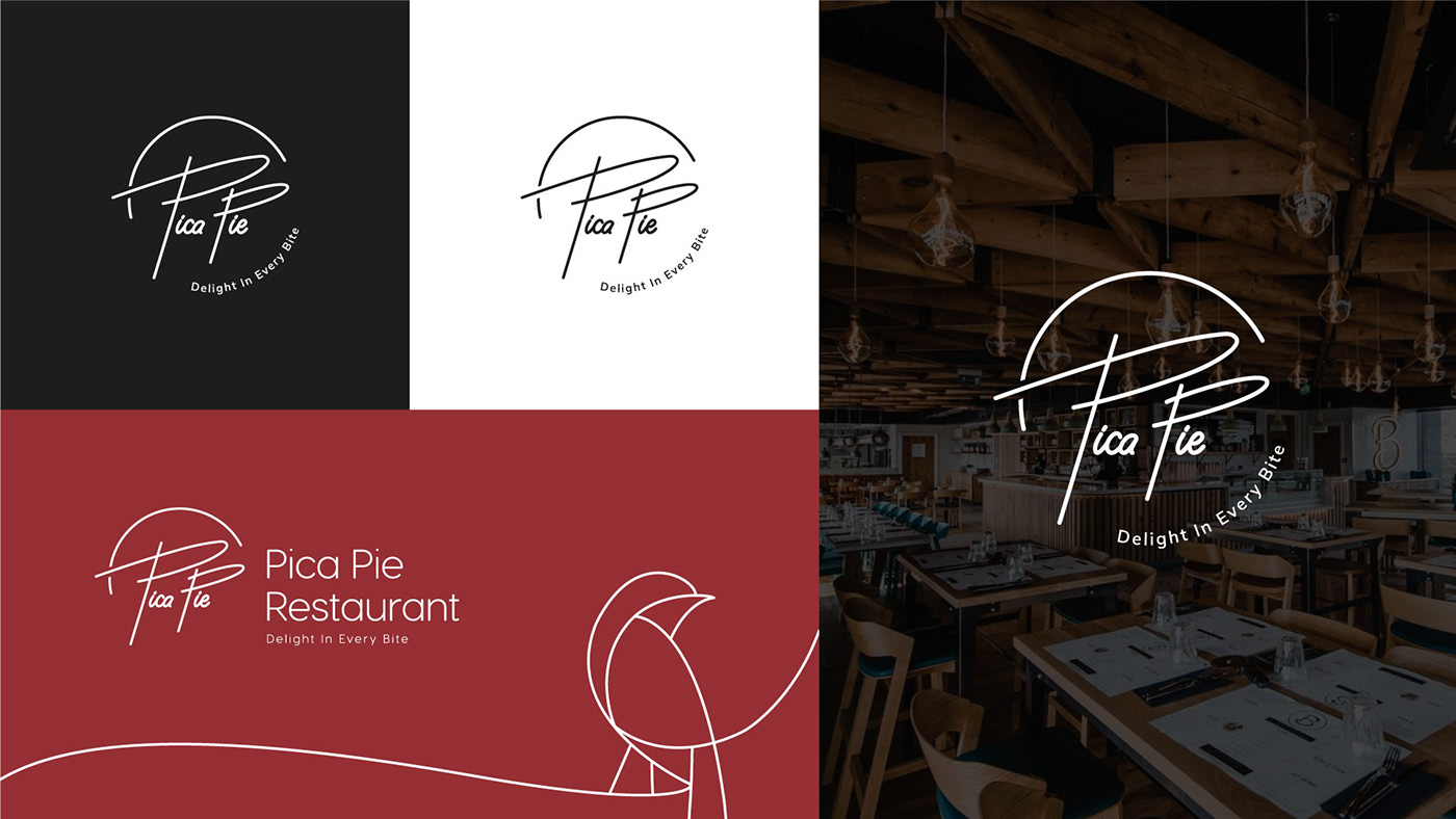 brand Food  identity logo Pizza bird Pica pie typograph