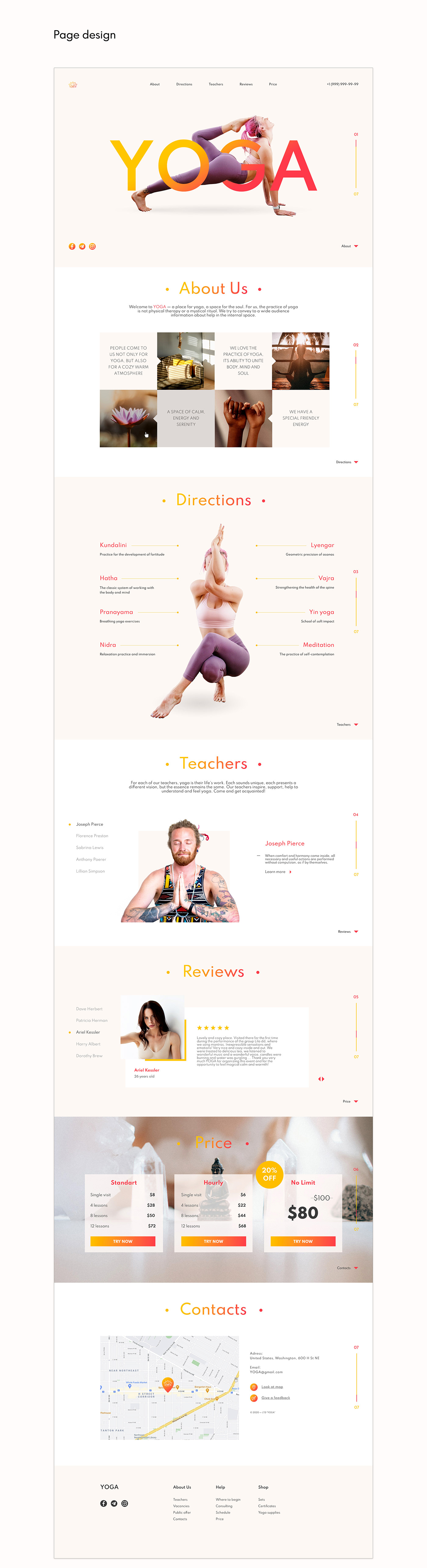 design graphic landing page UI ux Web Yoga