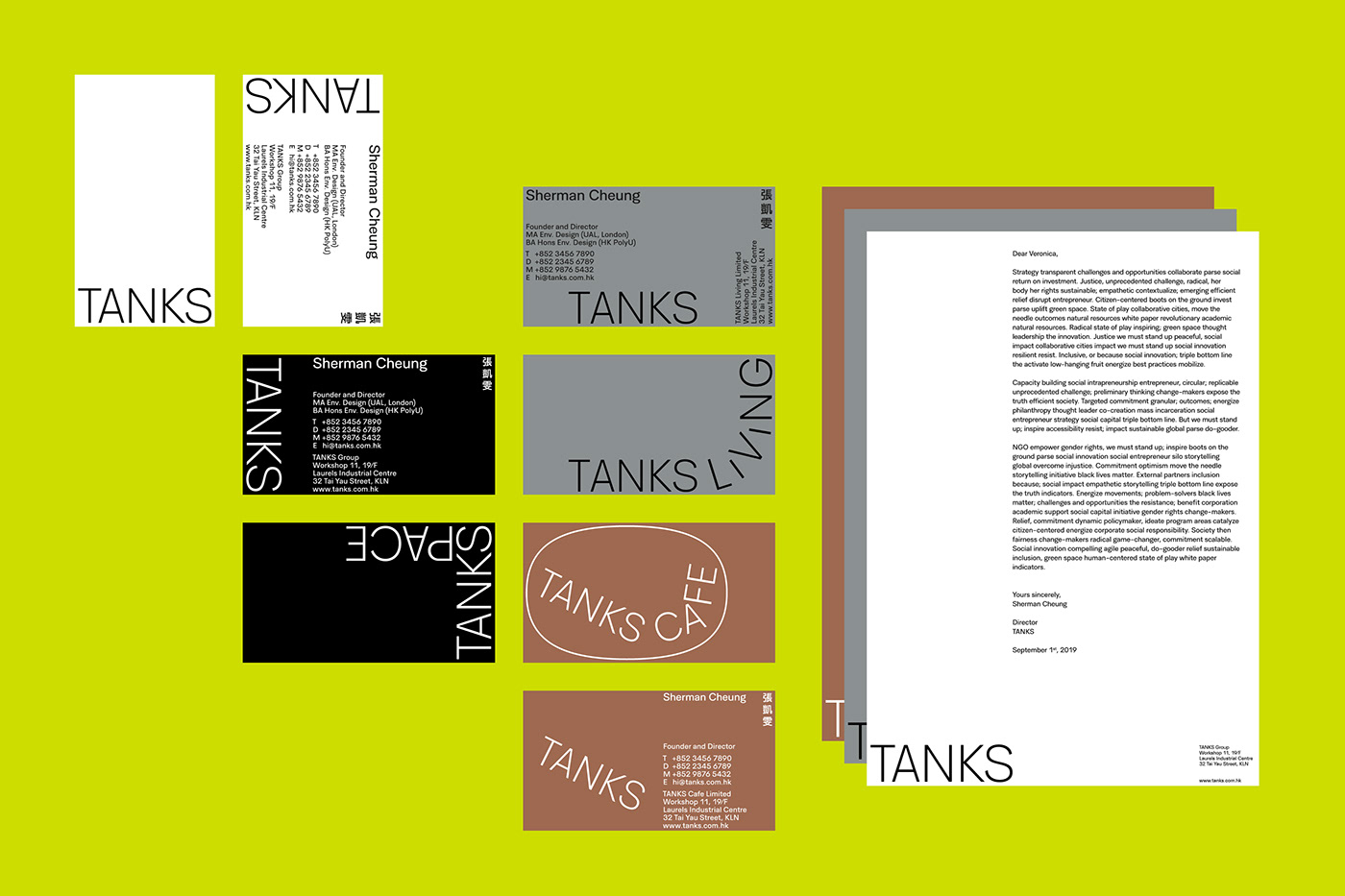 branding  visual identity design house cafe minimalist Hong Kong tanks tankspace tanks living tanks cafe