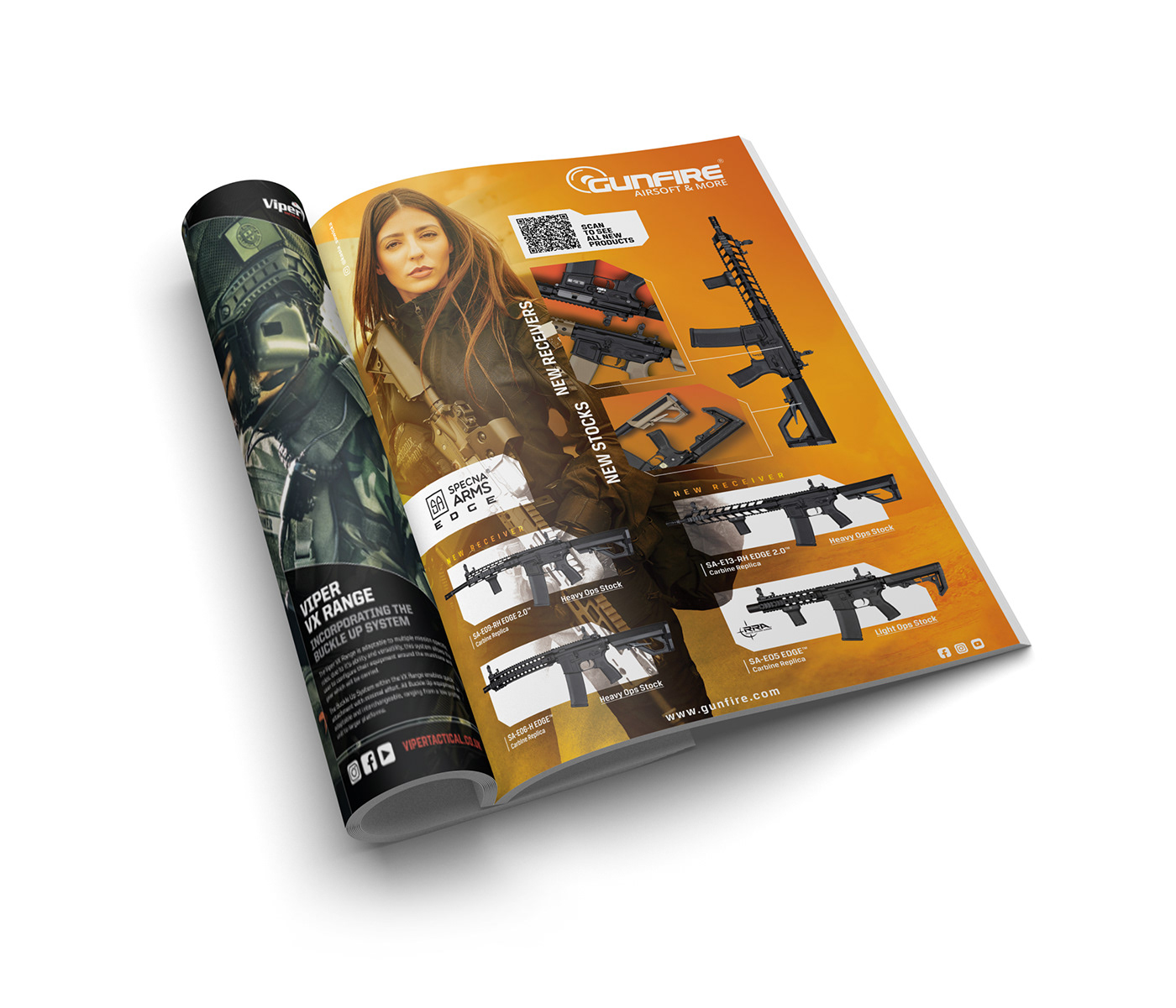 Airsoft tactical Gear ads magazine Magazine Ad gunfire design photoediting photomanipulation