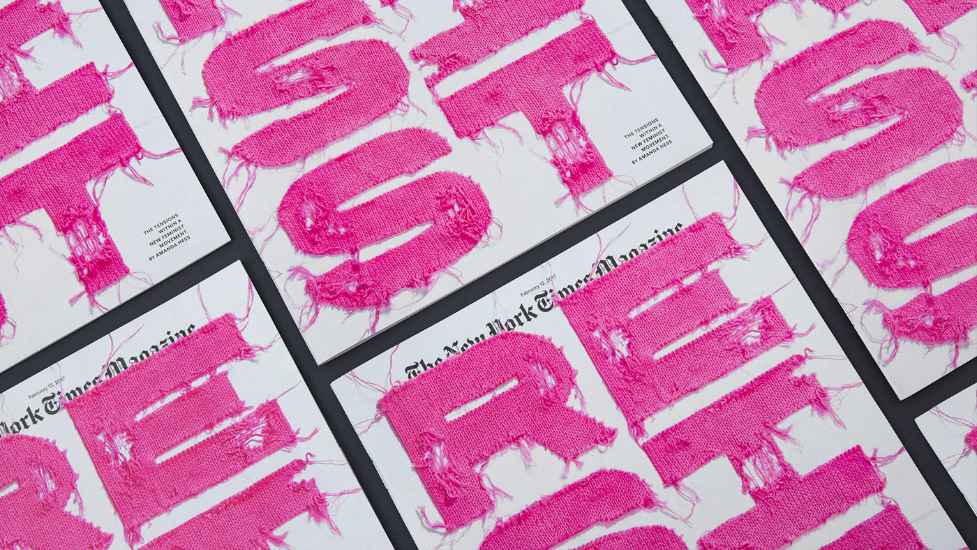 New York Times magazine cover typography   lettering garment Resist New York art direction  pink