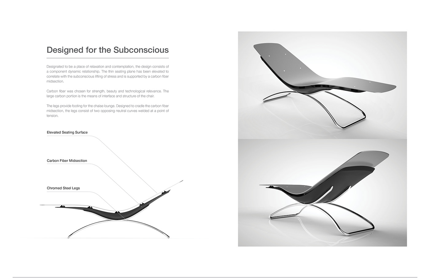 chaise lounge lounge chair WWU ID chrome Carbon Fiber industrial design  furniture design 