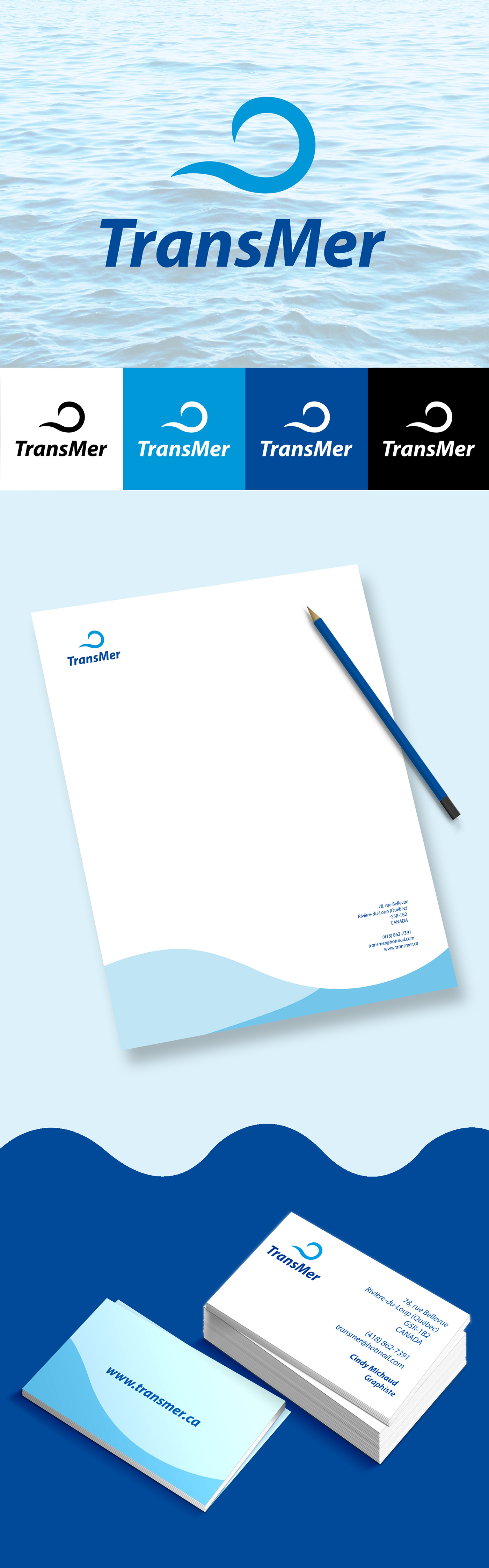 logo identification visuelle Image de marque papeterie paper imprimé carte d'affaires business card Transport blue