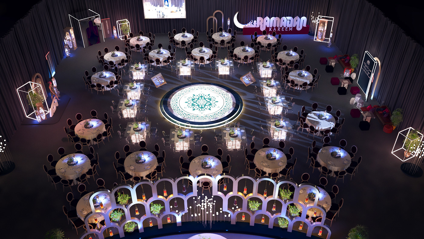 ramadan UAE Event elegant modern dinner wireframe posh luxury arches