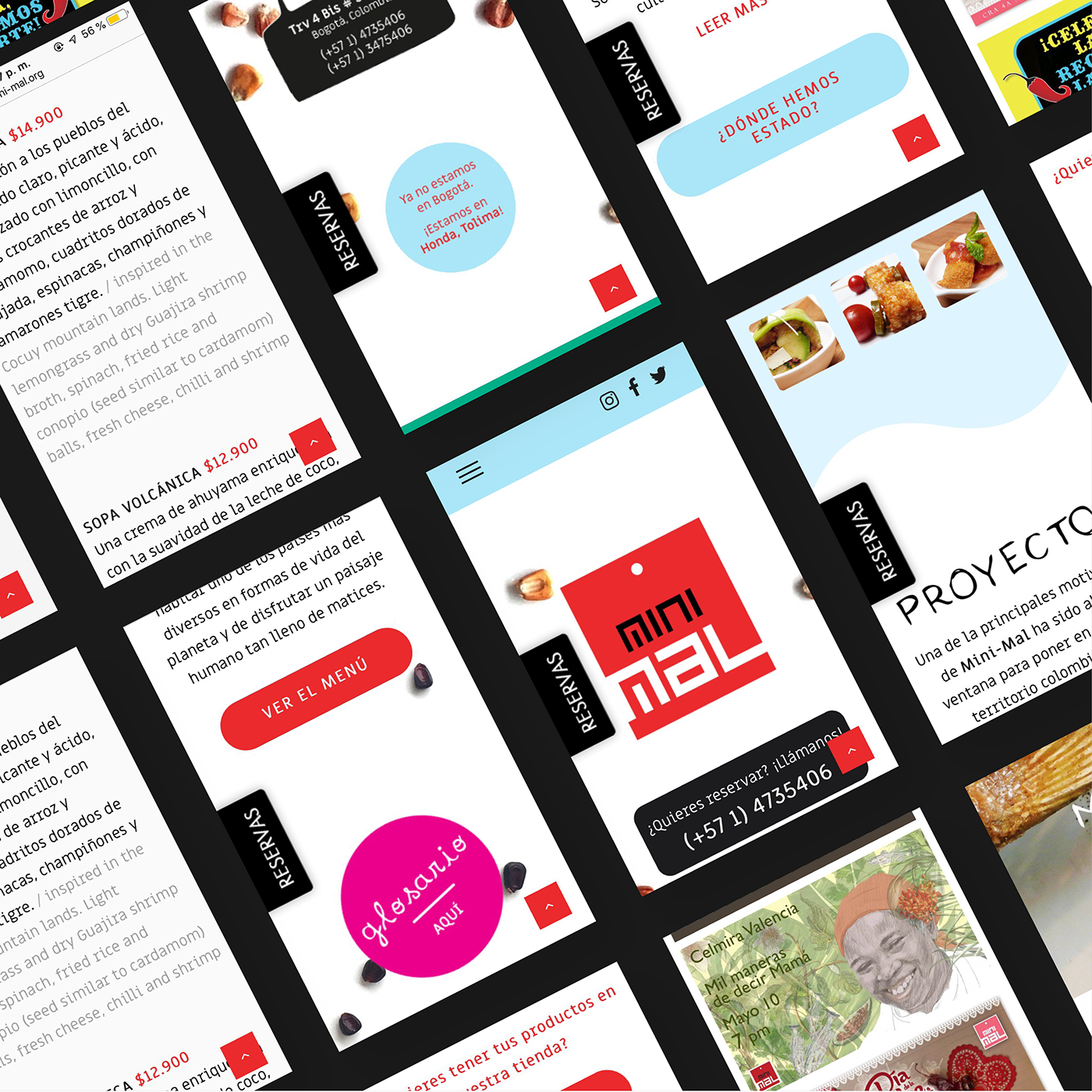 Web design development wordpress restaurant Colombian graphic
