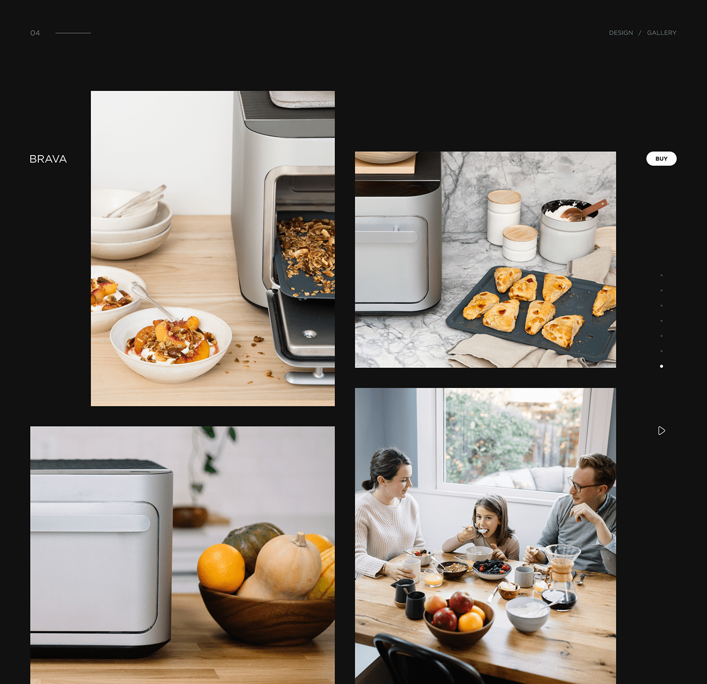 Interface kitchen interaction oven UI ux 3D Web Website White