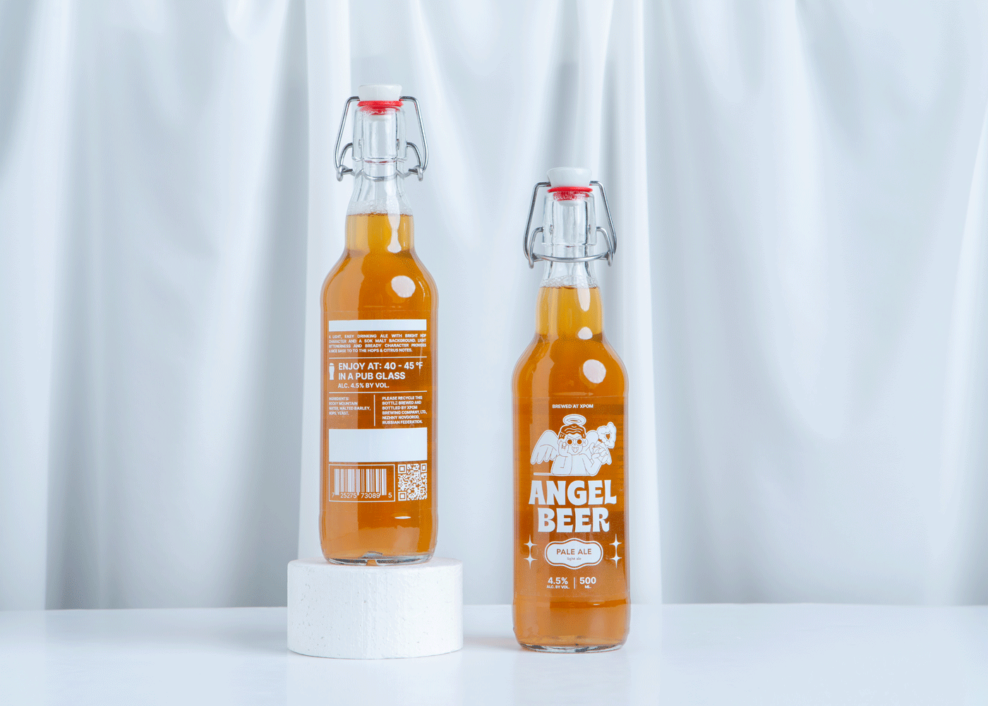 angel beer beer label brewery craft devil ILLUSTRATION  Label packaging design typography  