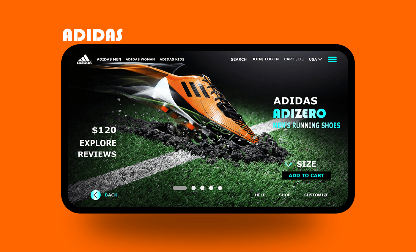 adidas adidas website landing page minimal minimalist UI ux Webdesign WEBPAGE USER INTERFACE Website