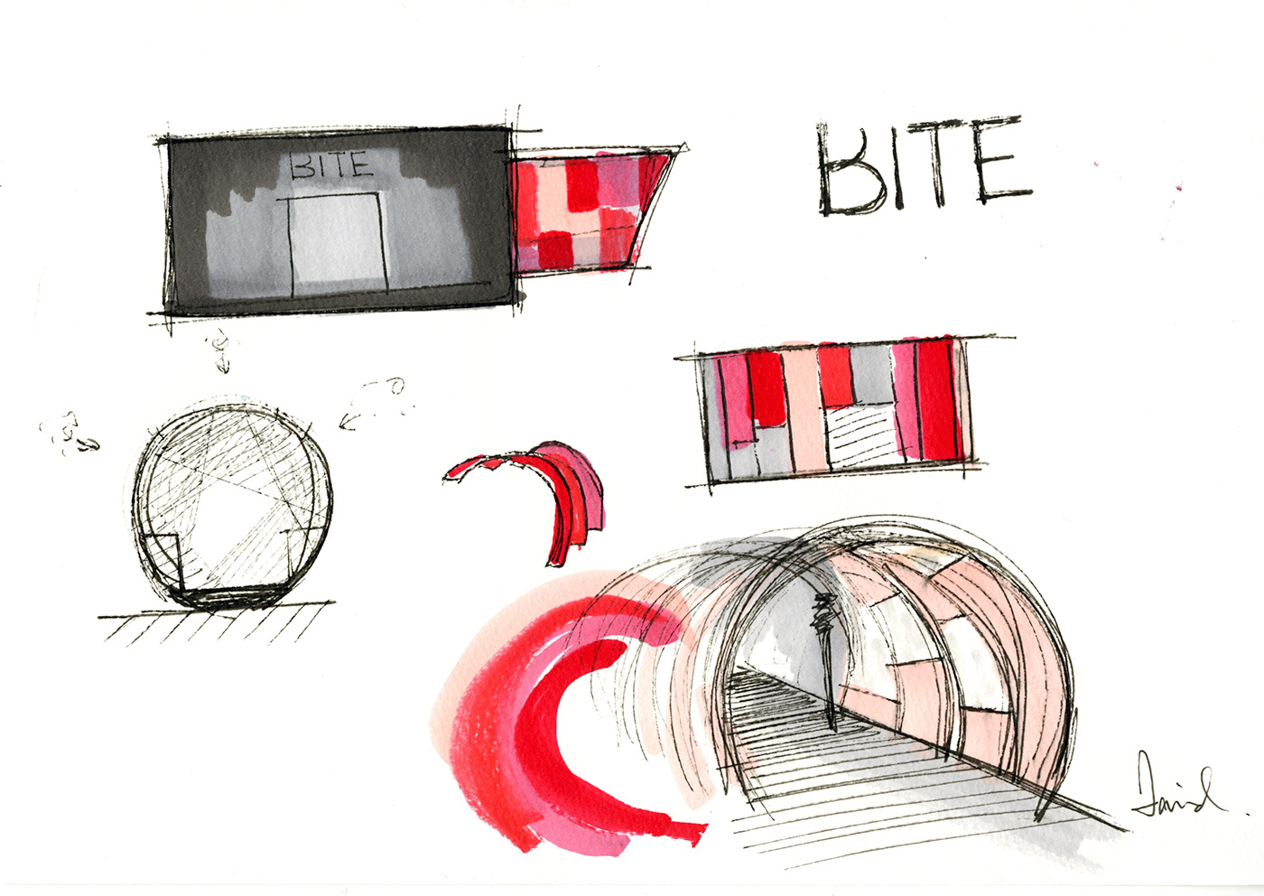 conceptual design interior design  Pop Up Shop Cosmetic bite lipstick pop-up store Cosmetic