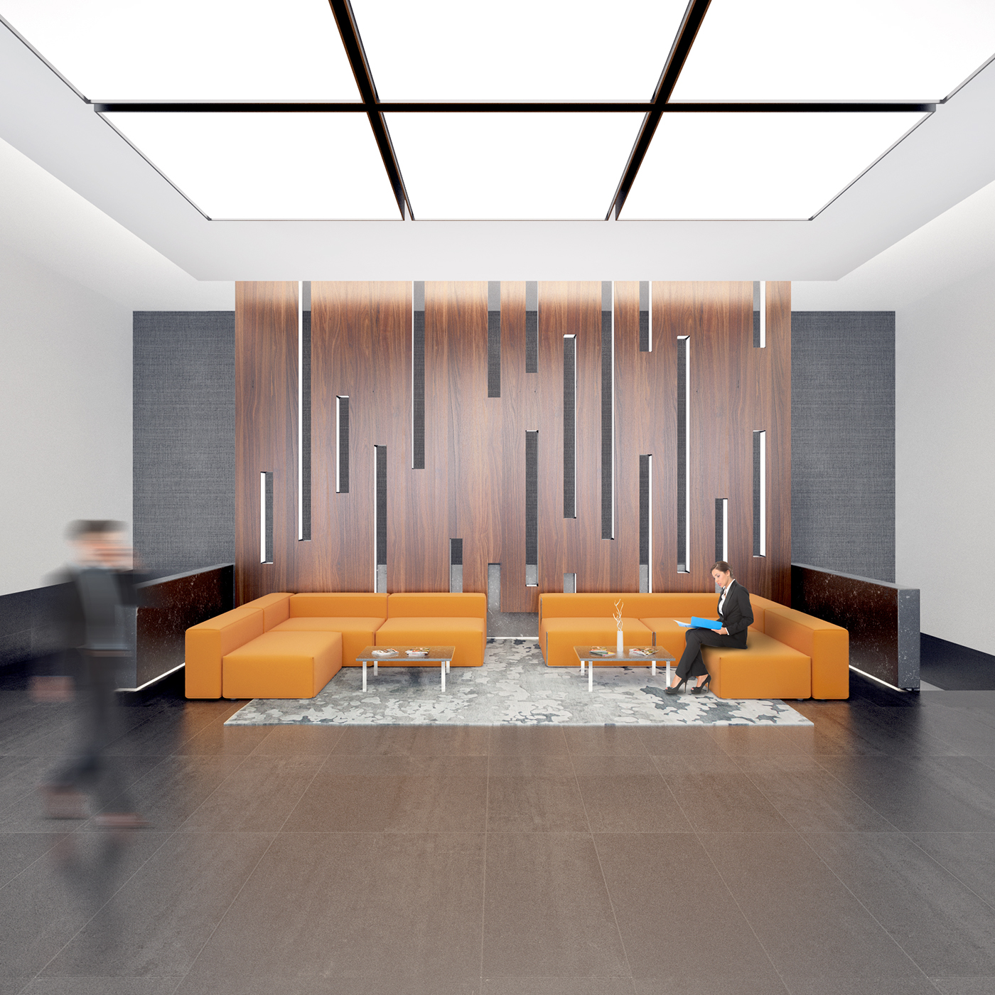 architecture contemporary Lobby interior design  CGI conference renovation vray washington dc