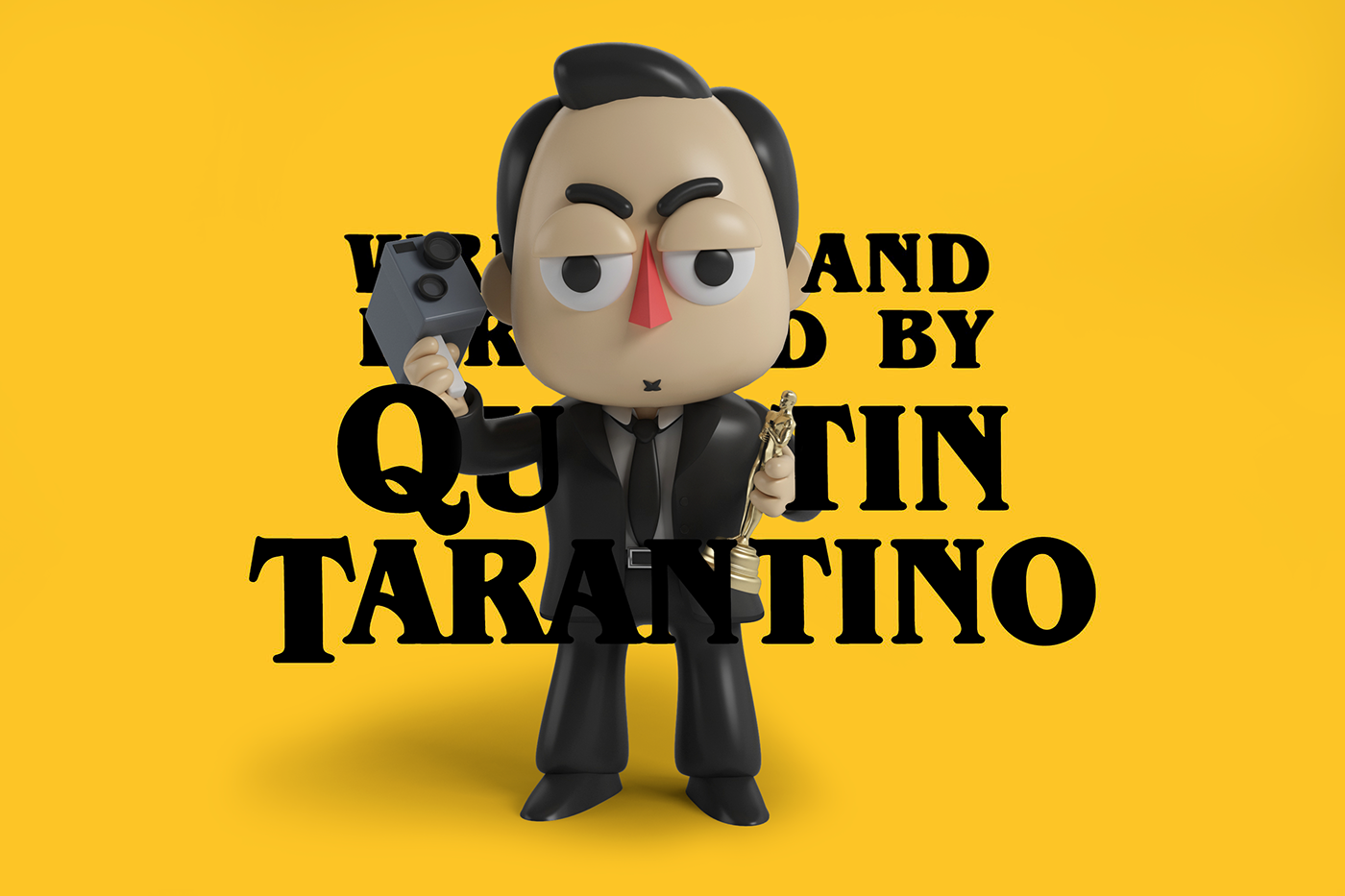 3D c4d Character design  Quentin Tarantino ILLUSTRATION  motion graphic ilustracion kill bill Inglorious Basterds pulp fiction