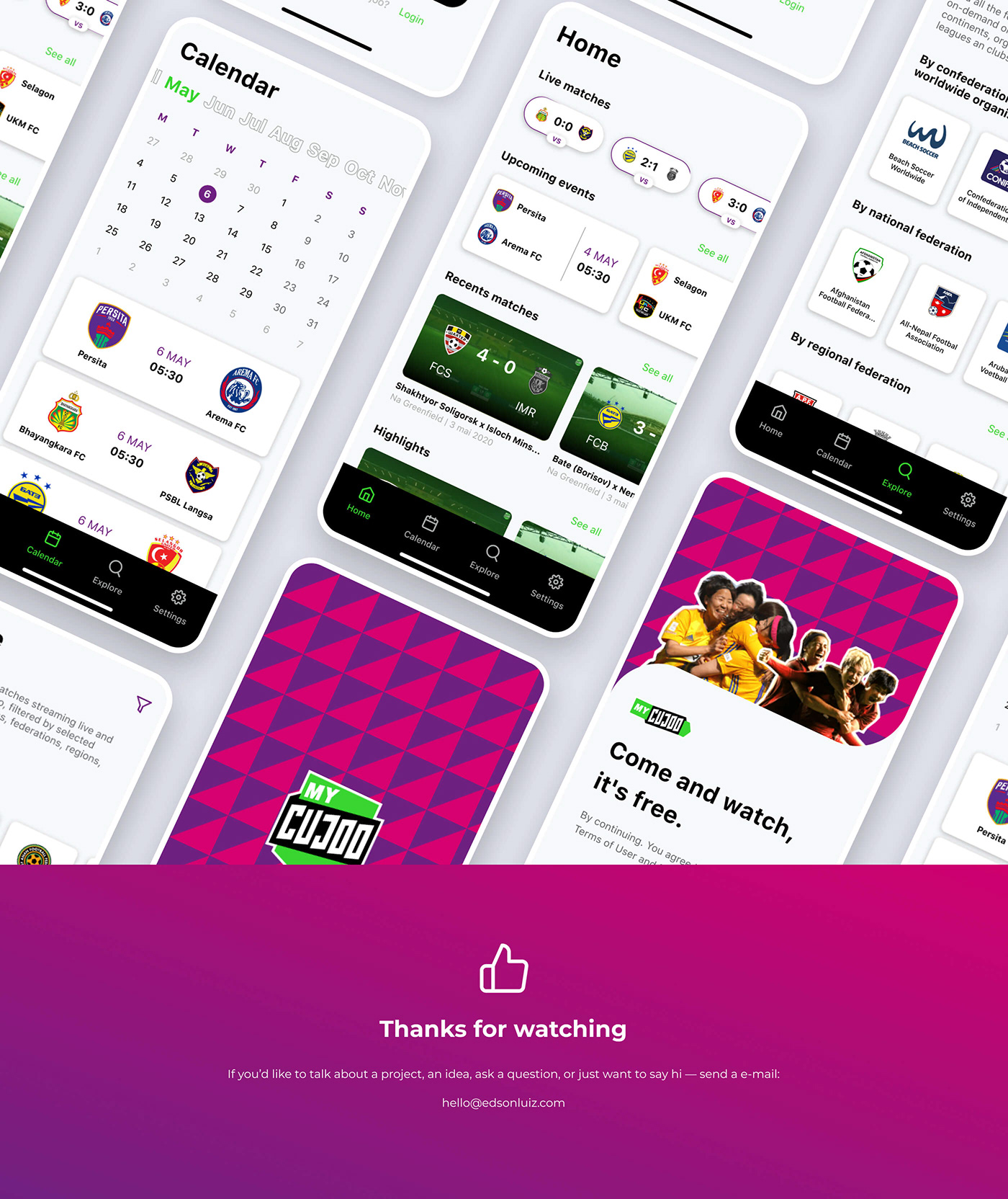 app footbal interaction ios iterface mobile soccer UI ux