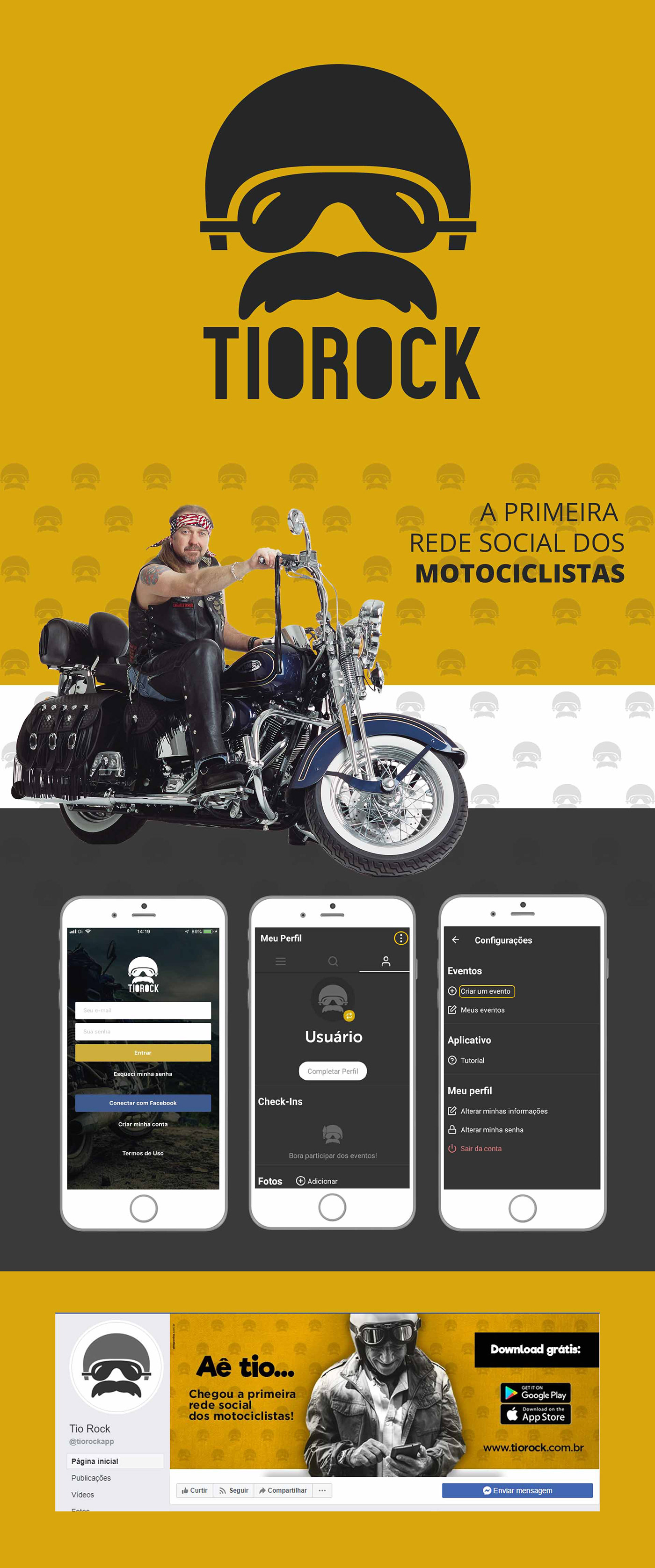 logo app aplicativo motociclistas moto rock