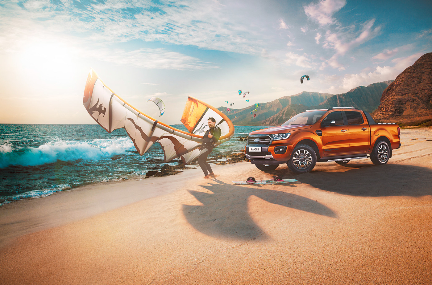 Advertising  automotive   Ford Post Production retouch Vehicle ads retouching  composition compositing