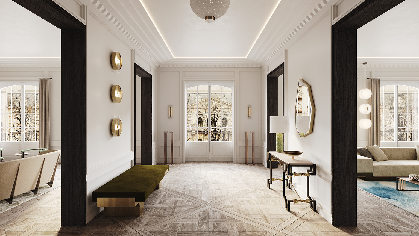 3dsmax corona design Interior Paris Render visualisation