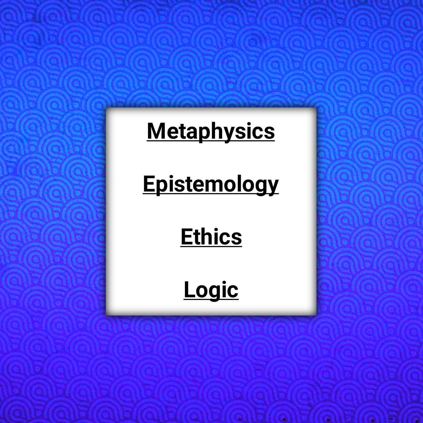 Metaphysics Ethics epistemology logic