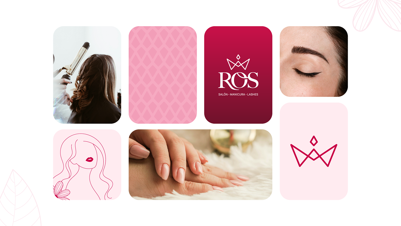 logo branding  beauty salon visual identity Logo Design manicure beauty luxury makeup ros