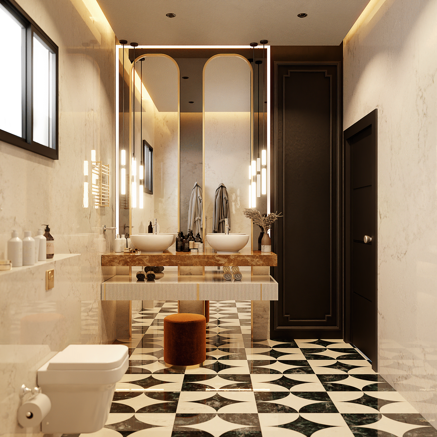 3d modeling architecture bathroom CGI interior design  modern Render SketchUP visualization vray