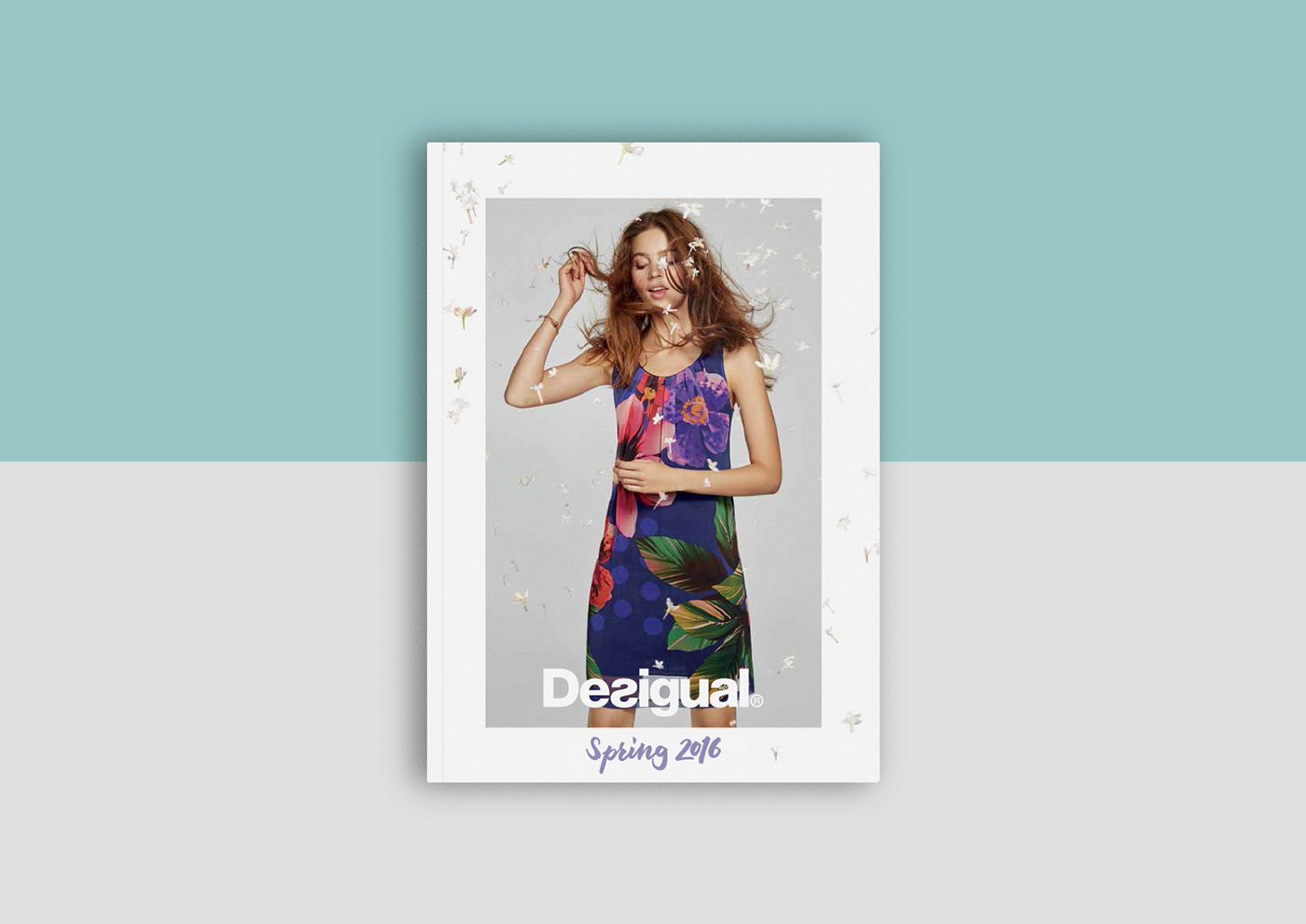 minimal clean pastel colours colors desigual table of contents Catalogue brochure spring summer