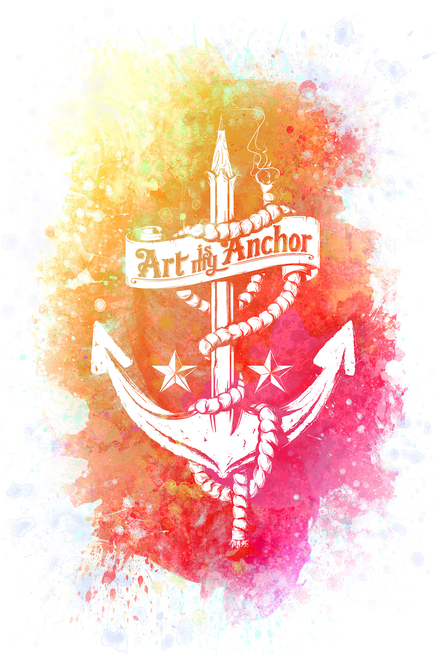 anchor art vintage neo trad american traditional sailor jerry inspiration graphic tee tshirt motivational