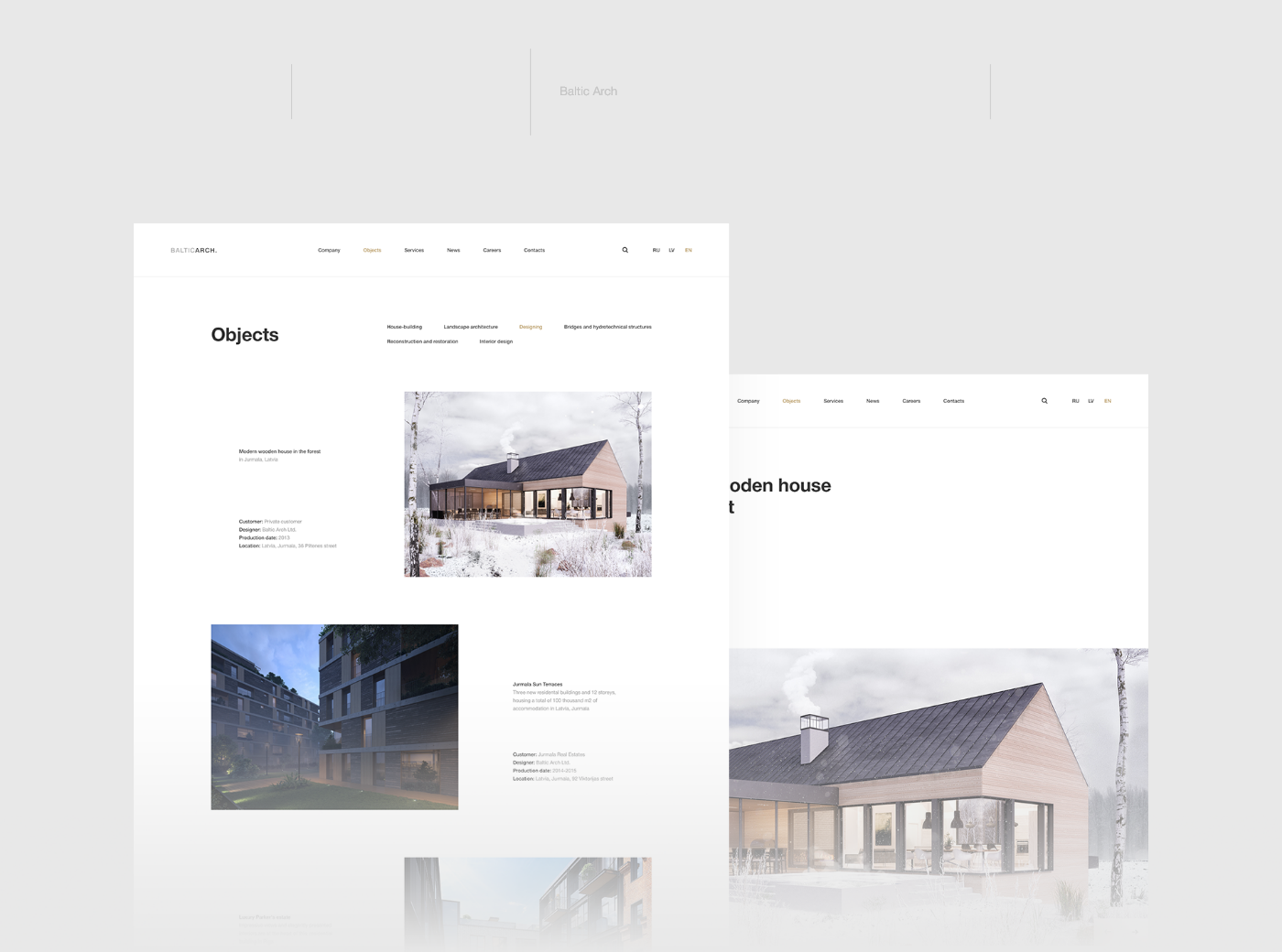 UI ux architecture building company industrial Web real estate property house