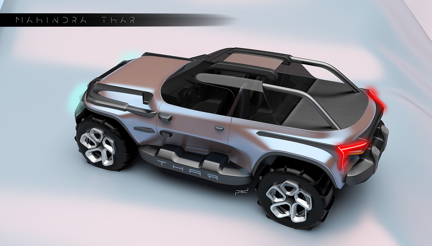 Automotive design car car design concept car Mahindra suv Thar transportation Vehicle Vehicle Design