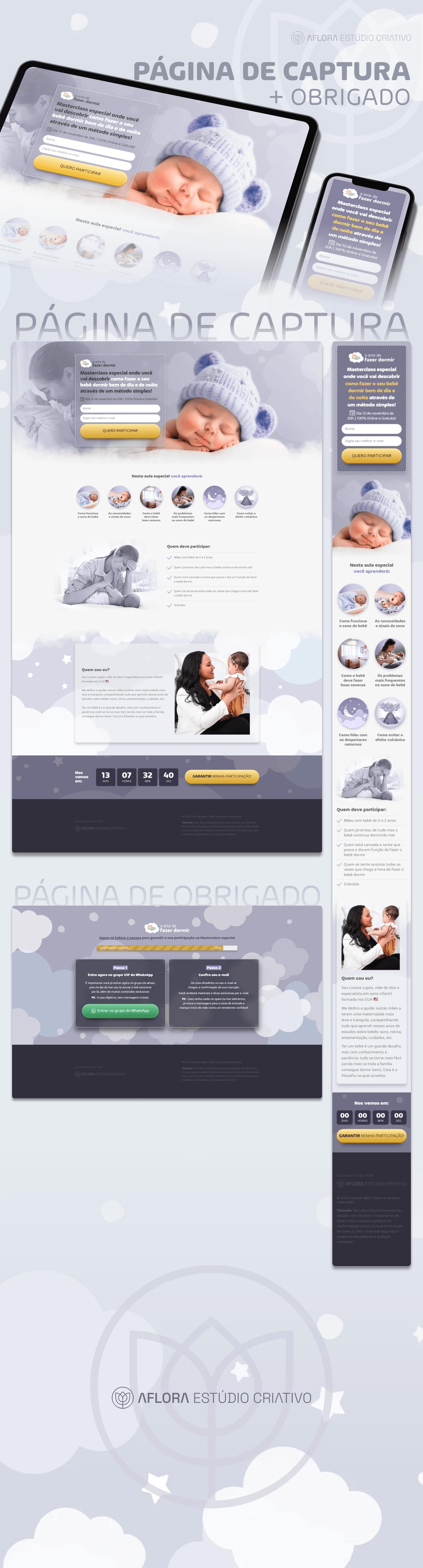 landing page Web Design  Website Página de captura lançamento marketing digital infoproduto bebe