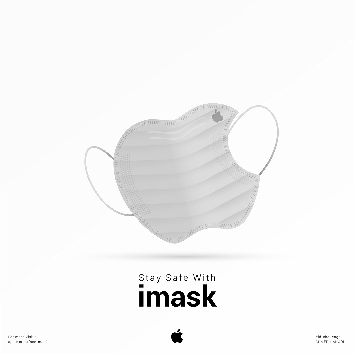 apple apple mask concept COVID19 Face mask gray mask package product safe