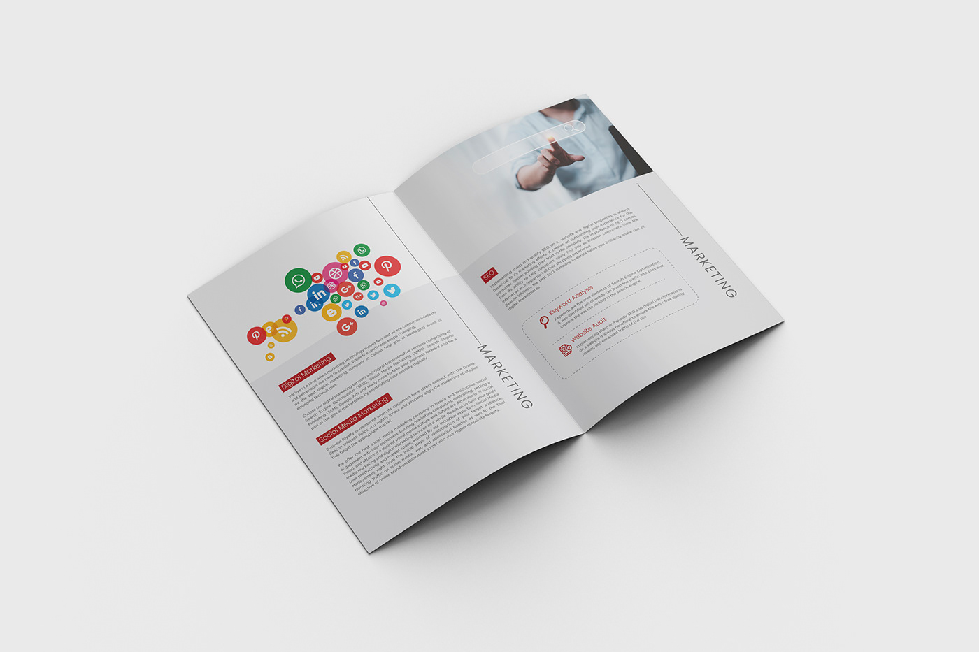 Advertising  brochure company flyer marketing   print profile Socialmedia Technology
