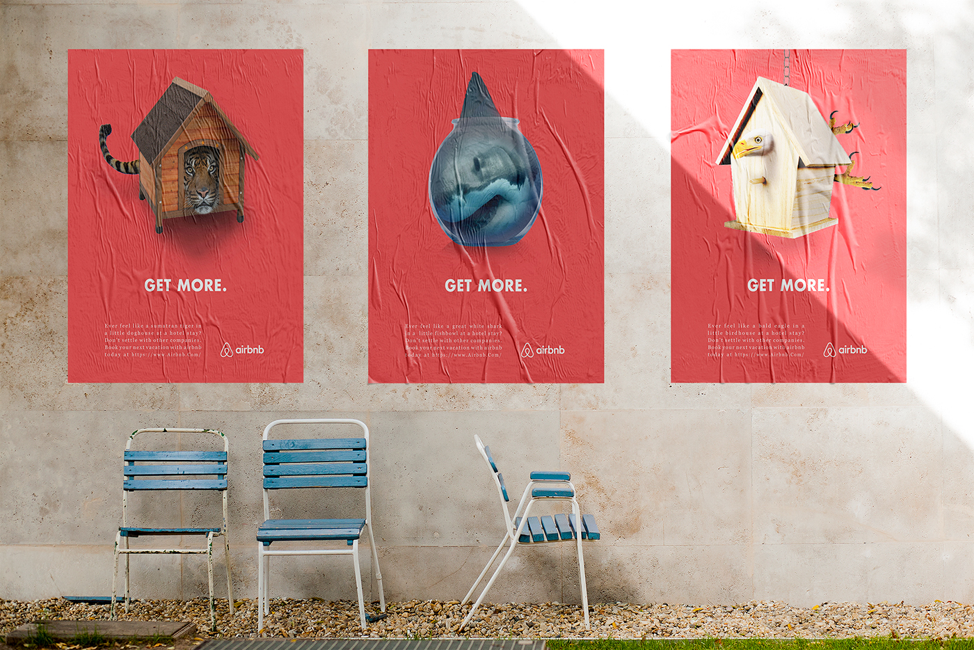 ad design ads digital manipulation photoshop animals airbnb print campaign