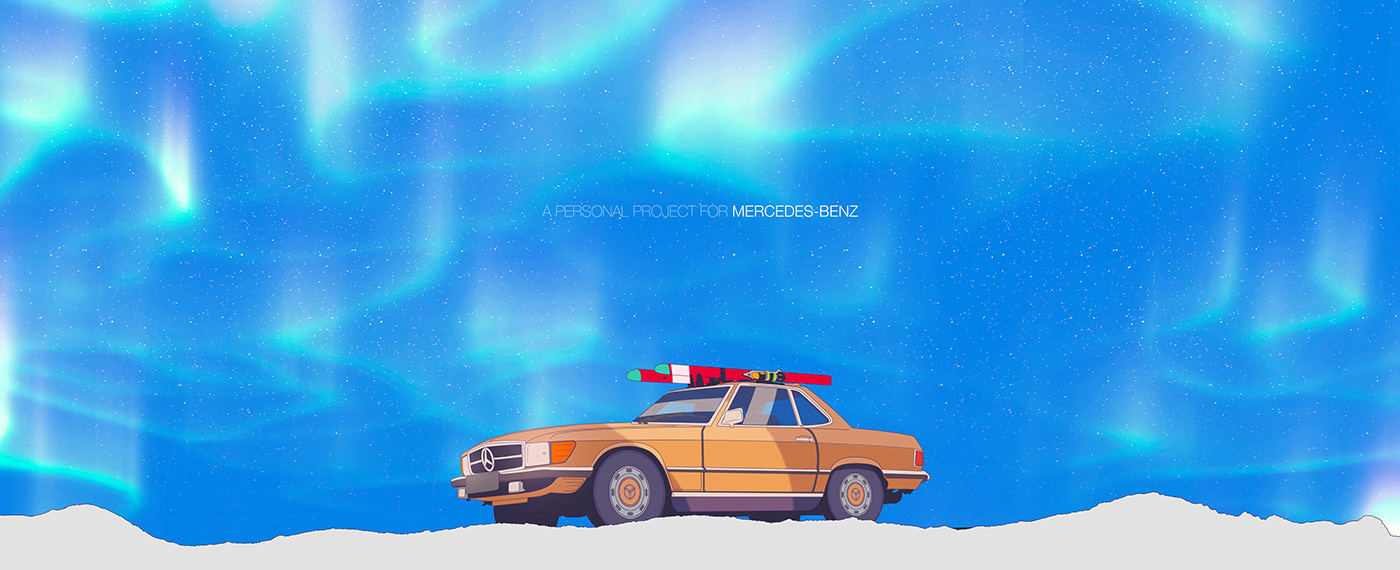 animation  motion design 2D Animation music music video ILLUSTRATION  mercedes-benz car automotive   2д