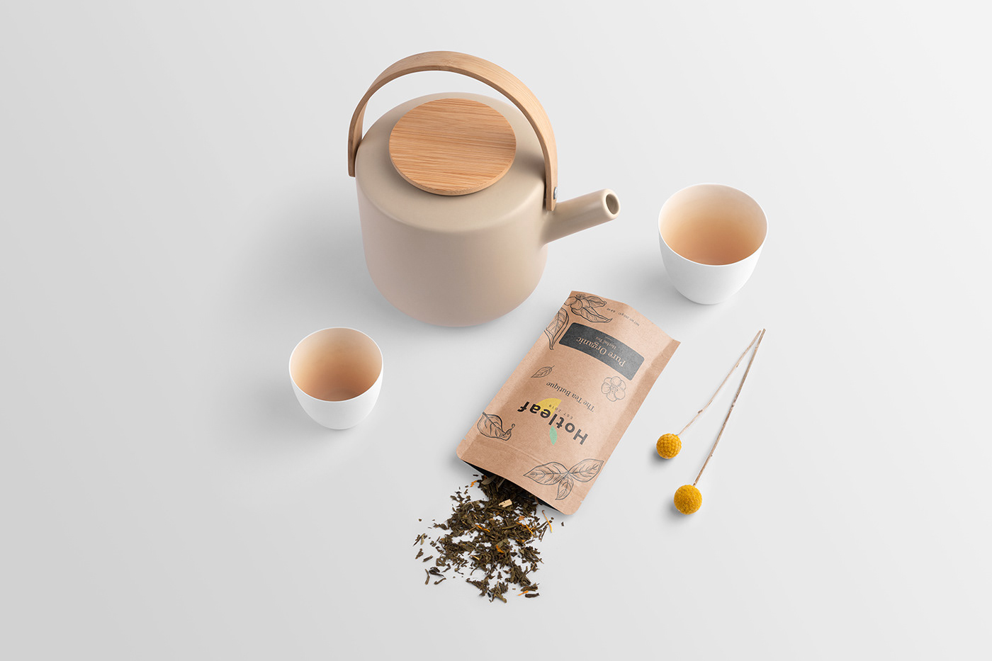 Hotleaf - Free Tea Branding Mockup
