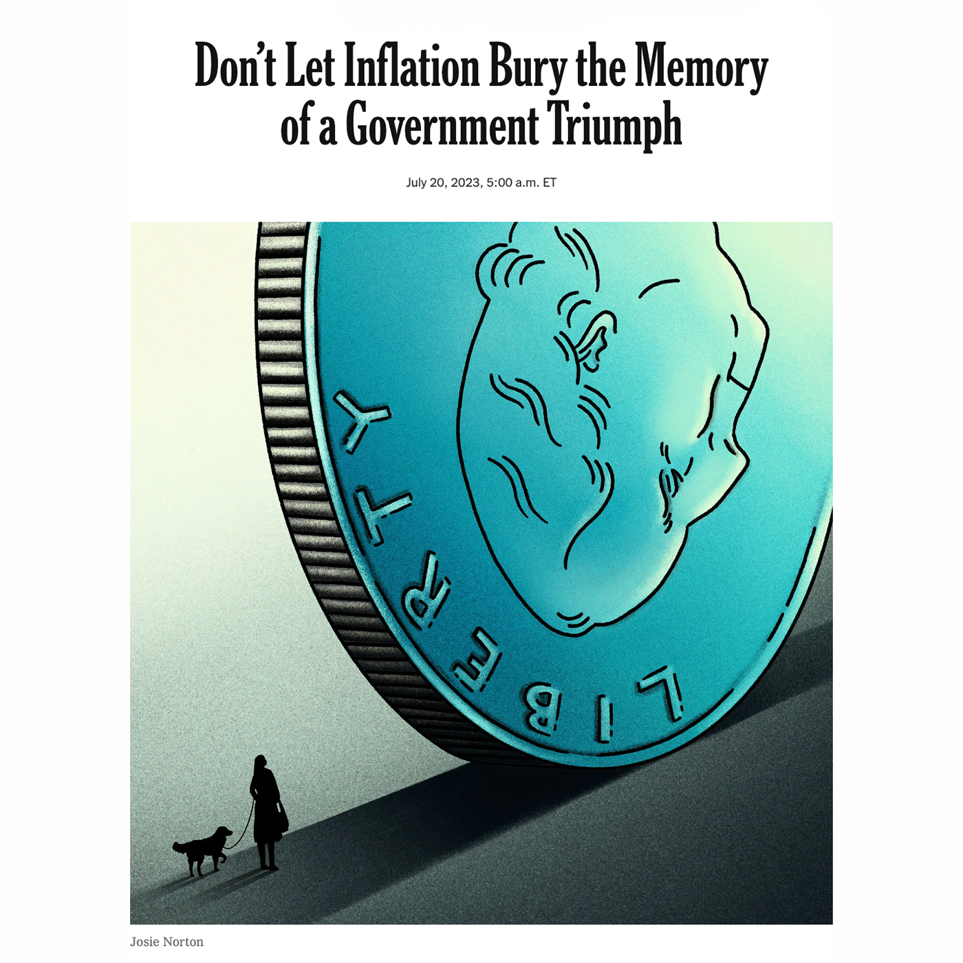 finance New York Times Editorial Illustration quarter coin money currency inflation news economy