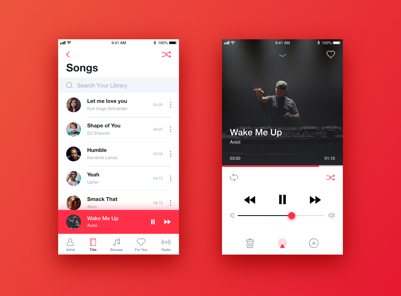 iphone iphone app iPhone Music music app Audio fresh design ios music Interaction design  UI&UX  