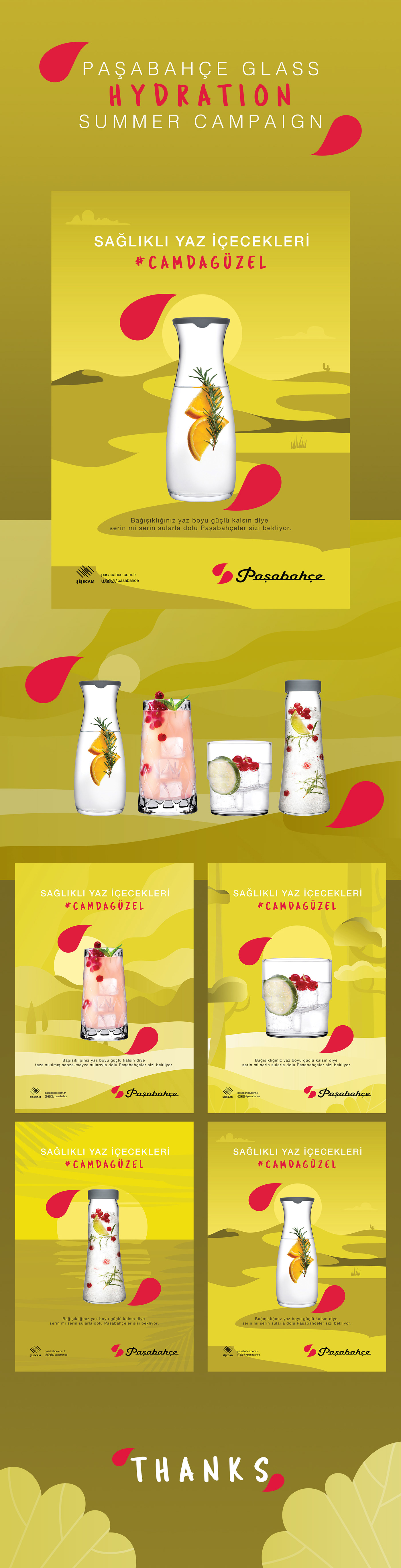 campaign drink water  glassware Hydrate Keyvisual pasabahce Retail summer thirst
