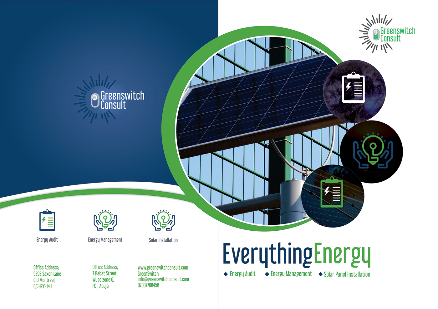 Renewable Energy Energy Consultant Creative Brochure logo