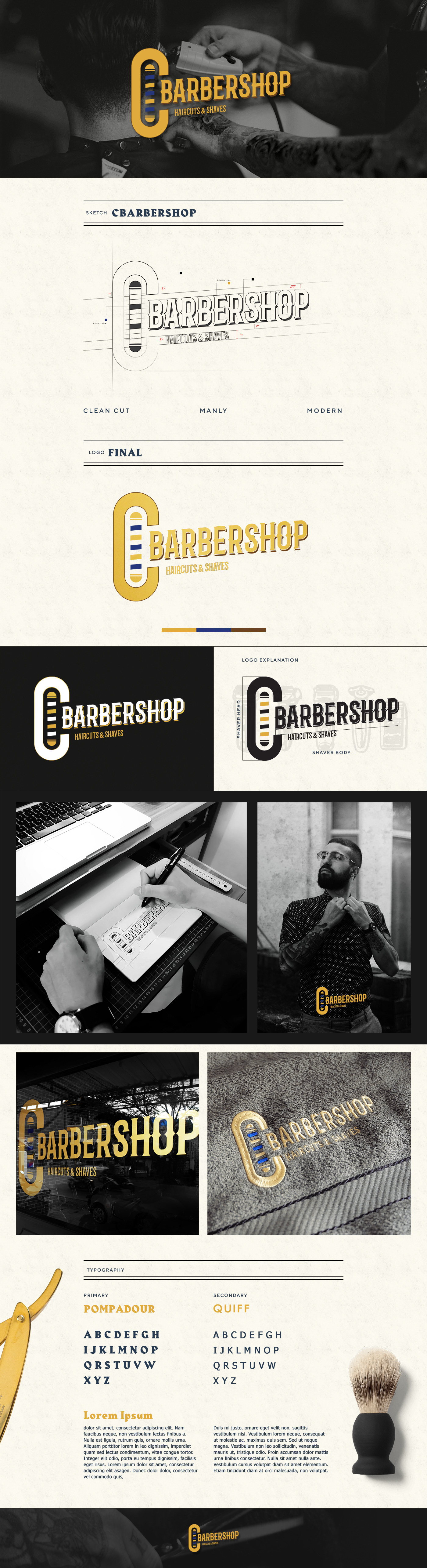 barber branding  art direction  logo Logo Design logo designer barbershop lettering graphic design  logos
