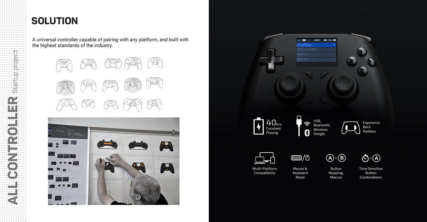 ALL Controller gamepad lcd mutiplatform Packaging PC playstation video gaming xbox industrial design 