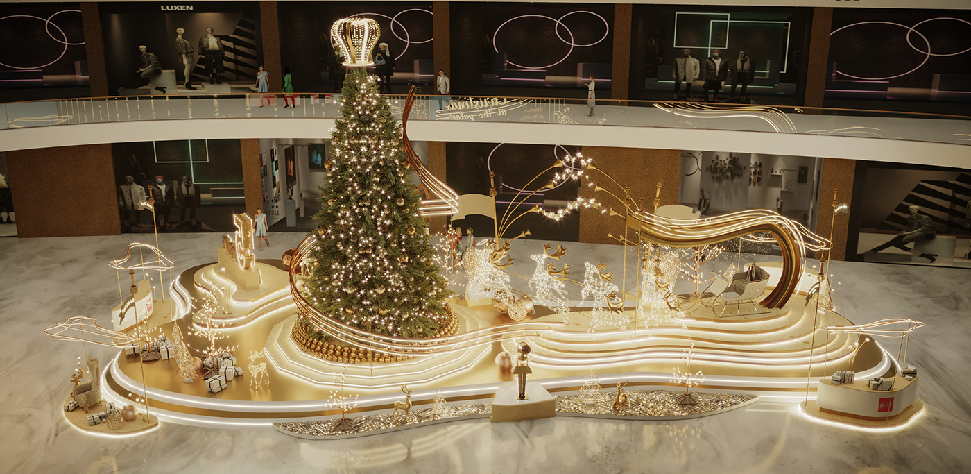 Angles Christmas Event Mall of Egypt design Musical royal vibes