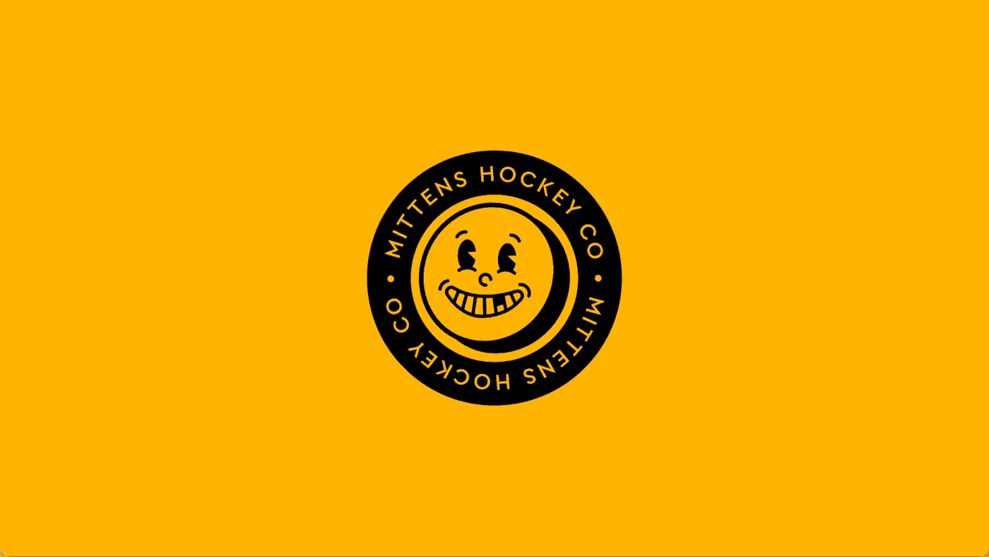 branding  cartoon hockey Logo Design Retro