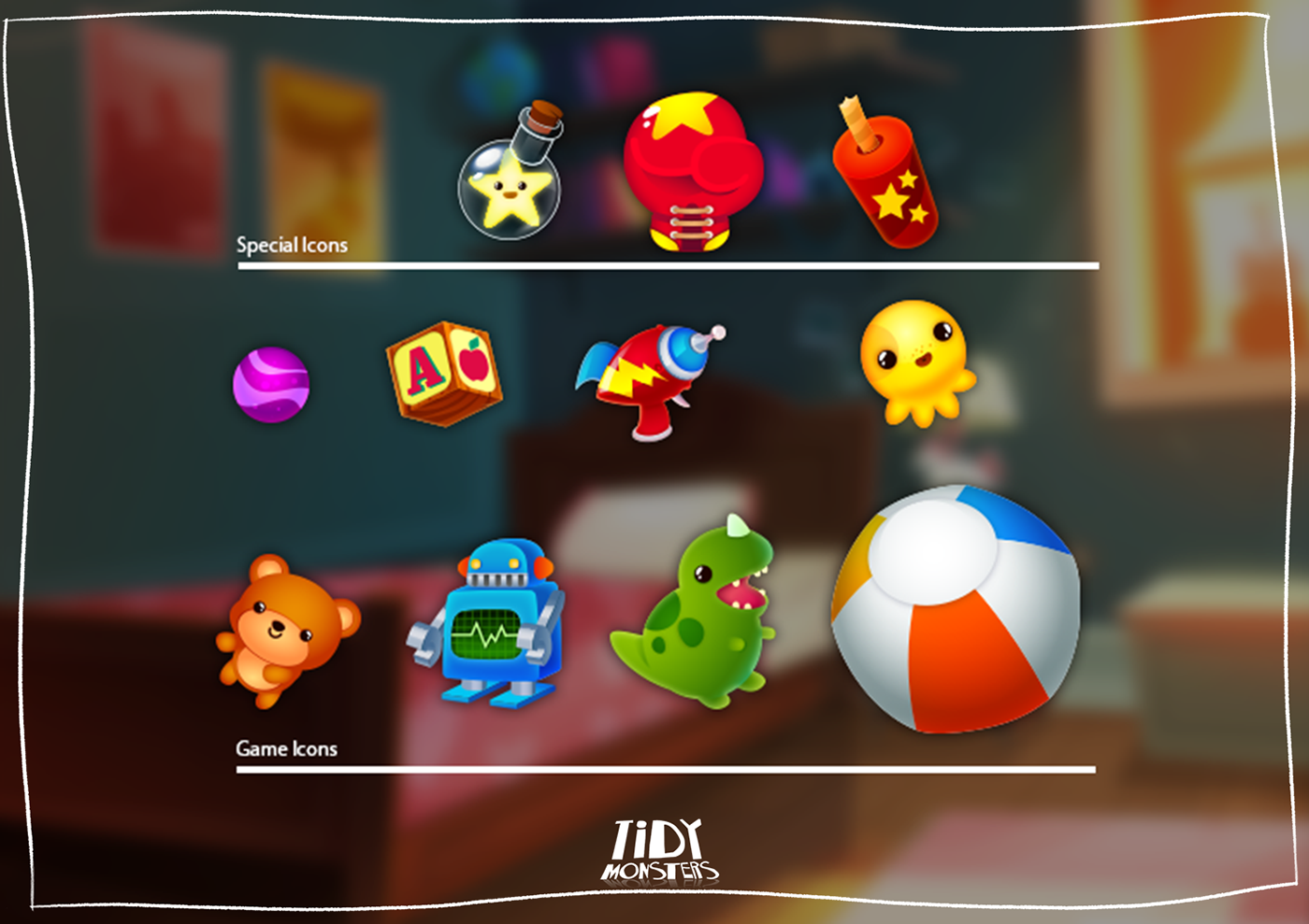 game design ILLUSTRATION  iphone app characters Halloween toys icons background