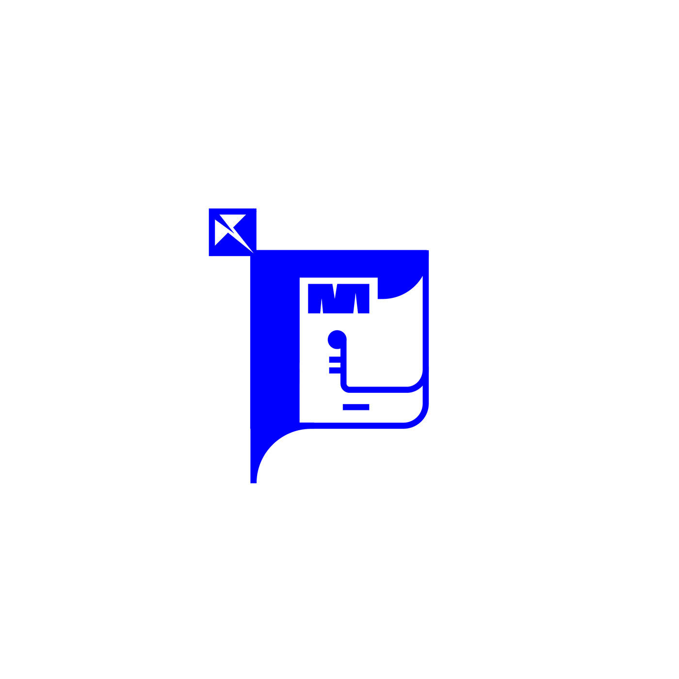 minimalist square rvb blue Character design